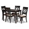 Baxton Studio Lucie Sand Upholstered Espresso Finished 5-Piece Wood Dining Set 157-9731-8026 - alternate 1